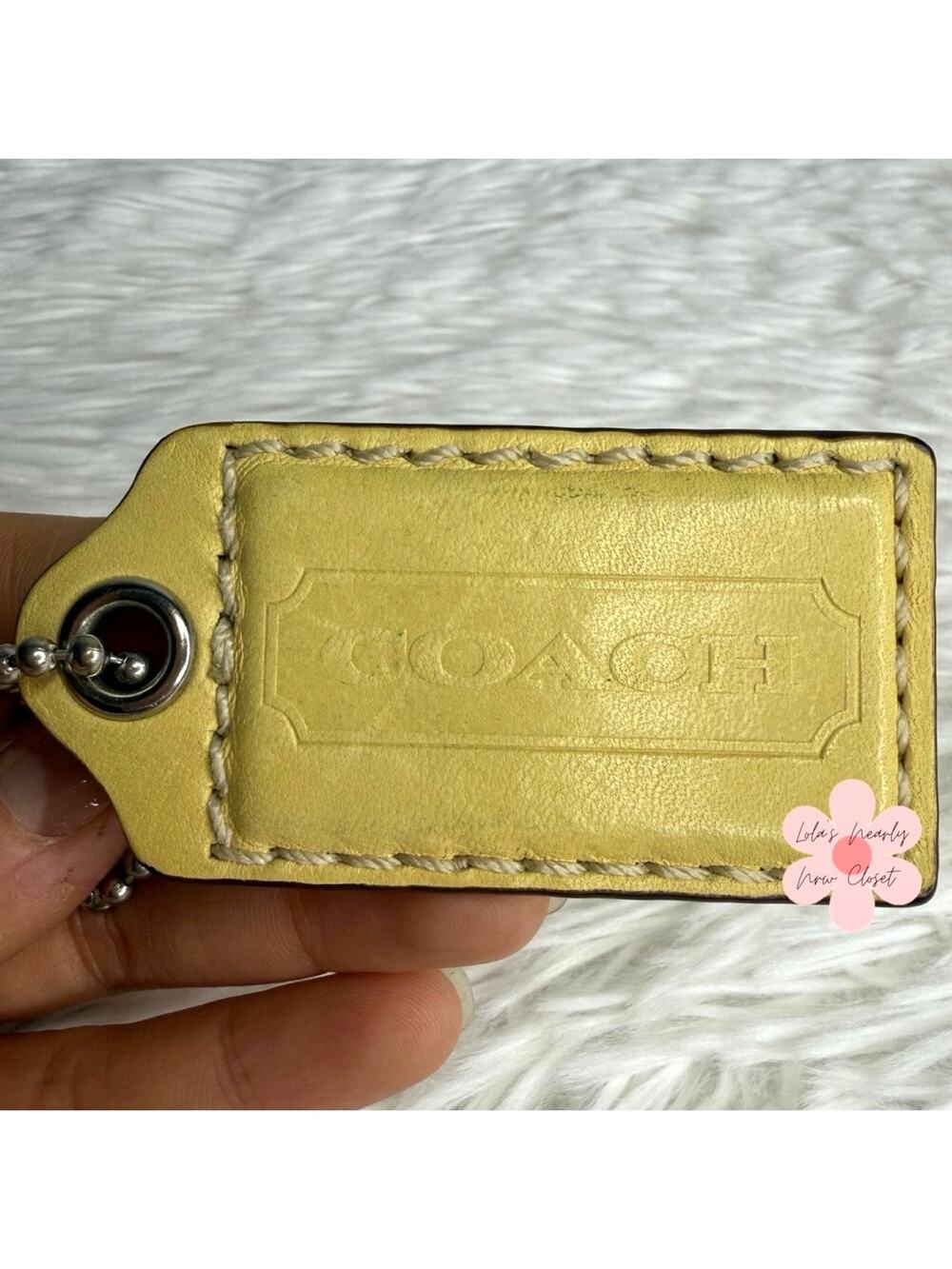 2.4" COACH Yellow Fob Bag Charm Hang tag Hangtag